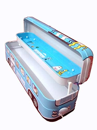 SHREE TECHNESH Unique School Bus Pencil Box With Wheels And Unique Shape Pen For School Kids,Blue - Image 5
