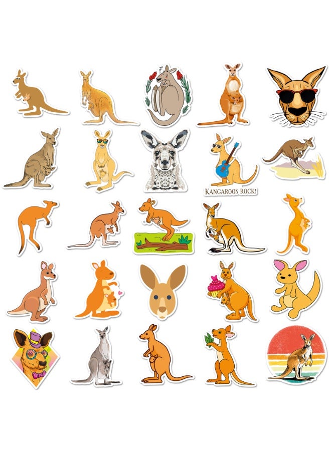 قوس قزح أورينبو 50 عبوة من ملصقات الكنغر لزجاجات المياه واللاب توب والهواتف والكمبيوتر والجيتار ولوح التزلج من أستراليا، ملصقات فينيل مقاومة للماء، ملصقات جمالية عصرية للأطفال والمراهقين والفتيات والبالغين - Image 2