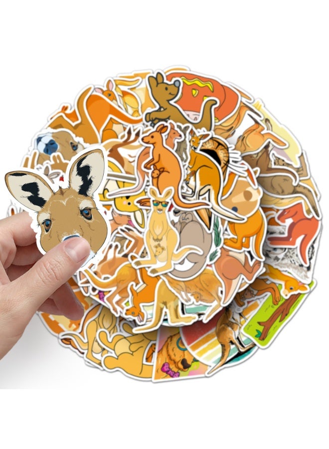 قوس قزح أورينبو 50 عبوة من ملصقات الكنغر لزجاجات المياه واللاب توب والهواتف والكمبيوتر والجيتار ولوح التزلج من أستراليا، ملصقات فينيل مقاومة للماء، ملصقات جمالية عصرية للأطفال والمراهقين والفتيات والبالغين - Image 4