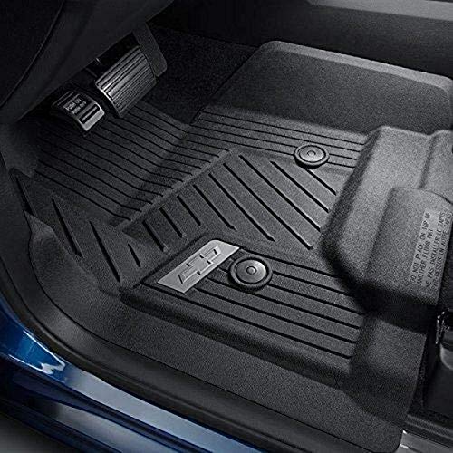 ACDelco GM Accessories 84185470 First-Row Premium All-Weather Floor Liners in Jet Black with Bowtie Logo (for Models with Center Console) - Image 1