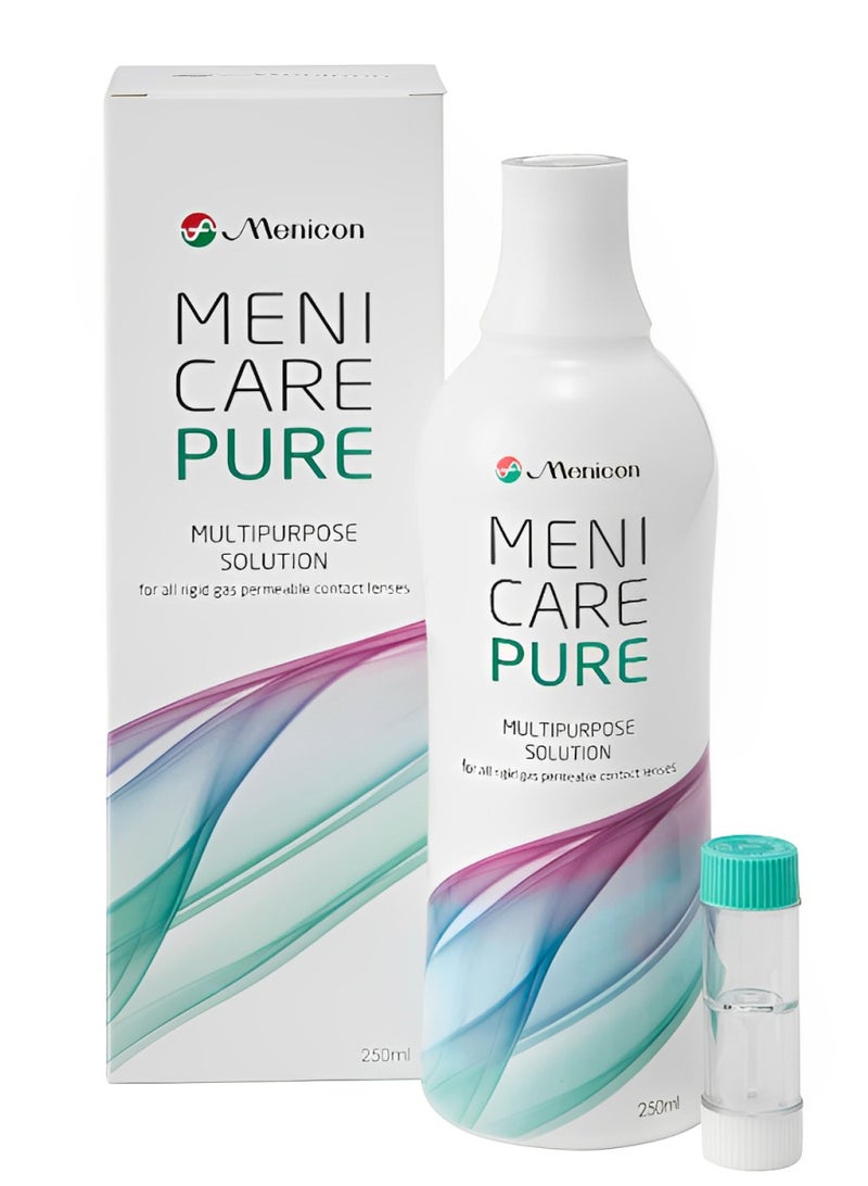 Menicon Menicare Pure Multipurpose Solution 250 ml for Rigid Gas Permeable Contact Lenses  - Image 1