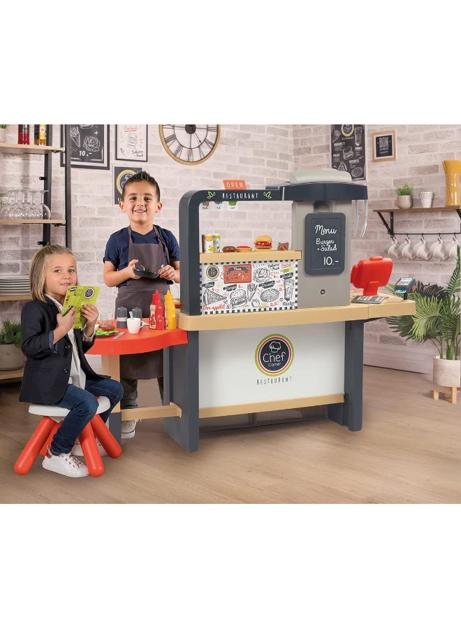 Smoby Kitchen Restaurant Evolutive 2 Play Spaces More Than 70 Accessories From 3 Years Old Made In France 312307 - Image 4