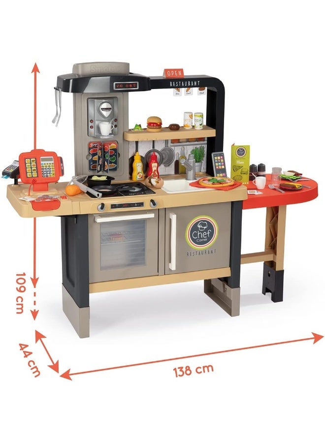 Smoby Kitchen Restaurant Evolutive 2 Play Spaces More Than 70 Accessories From 3 Years Old Made In France 312307 - Image 5