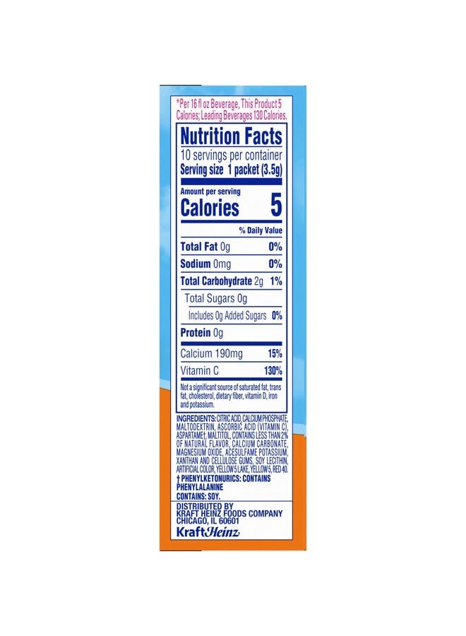 Crystal Light On The Go Sunrise Classic Orange Drink Mix, 10 ct, 2 pk - Image 4
