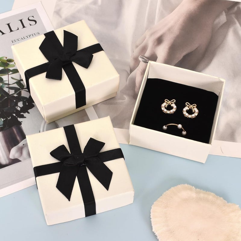 Jewelry Gift Boxes 2-Pack 3"X3"X1.4" White/Black - Universal Fit For Fine Jewelry, Elegant Presentation Jewelry Presentation Boxes For Wedding, Anniversary Gifting And Small Businesses - Image 4