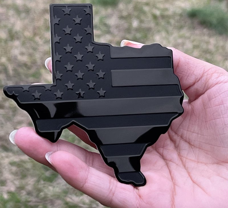 eVerHITCH Texas State Black Flag Metal Auto Fender Emblem for Cars Trucks 3x4 Black - Image 3
