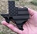 eVerHITCH Texas State Black Flag Metal Auto Fender Emblem for Cars Trucks 3x4 Black - Image 2