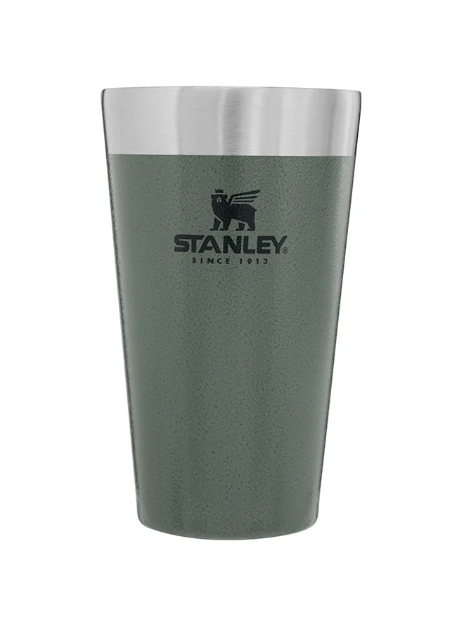 Stanley Stanley Adventure Stacking Beer Pint 0.47L / 16OZ Hammertone Green â€“ Keeps Beer Cold for 4 Hours | Stainless Steel Beer Pint | Stacks Infinitely | Double Wall Vacuum Insulation | Dishwasher Safe