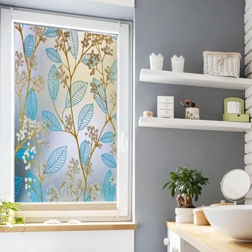 HOMSUN Frosted Privacy Window Film | Self Adhesive Glass Sticker for Bathroom, Office, Door & Partition -Blue Cherry -1 Feet x 4 Feet - Image 4