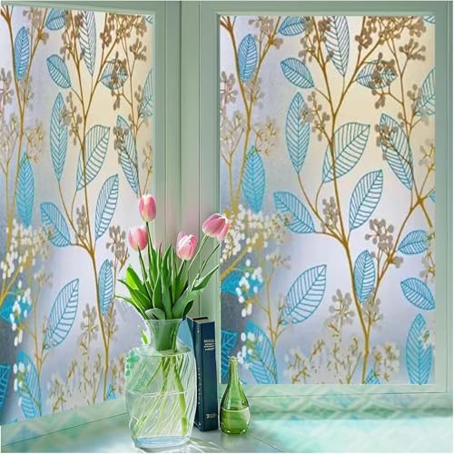HOMSUN Frosted Privacy Window Film | Self Adhesive Glass Sticker for Bathroom, Office, Door & Partition -Blue Cherry -1 Feet x 4 Feet - Image 5
