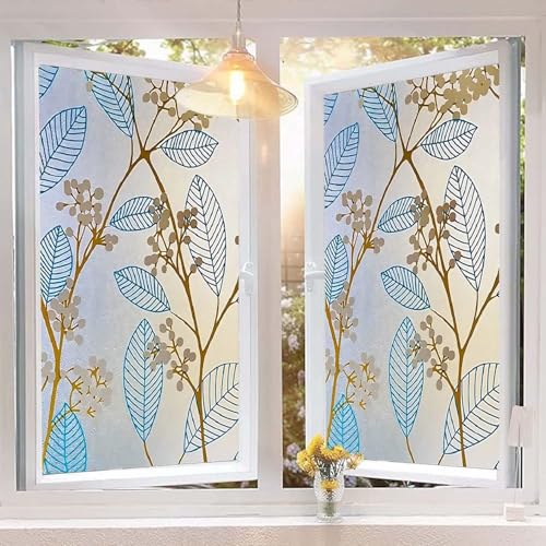 HOMSUN Frosted Privacy Window Film | Self Adhesive Glass Sticker for Bathroom, Office, Door & Partition -Blue Cherry -1 Feet x 4 Feet - Image 1
