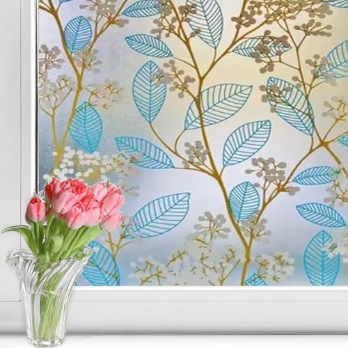 HOMSUN Frosted Privacy Window Film | Self Adhesive Glass Sticker for Bathroom, Office, Door & Partition -Blue Cherry -1 Feet x 4 Feet - Image 2
