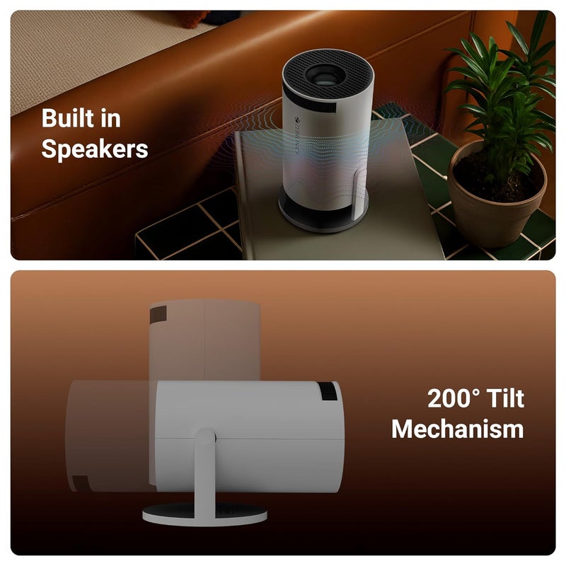 ZEBRONICS بروجيكتور ذكي أندرويد PixaPlay® 73، دقة 720p أصلية، يدعم 4K، تطبيقات OTT (نتفليكس، برايم فيديو، هوتستار)، قابل للدوران 200°، 3300 لومن، ضبط تلقائي، ميراكاست، مكبر صوت 3 واط، شاشة 130 بوصة، واي فاي|بلوتوث - Image 5