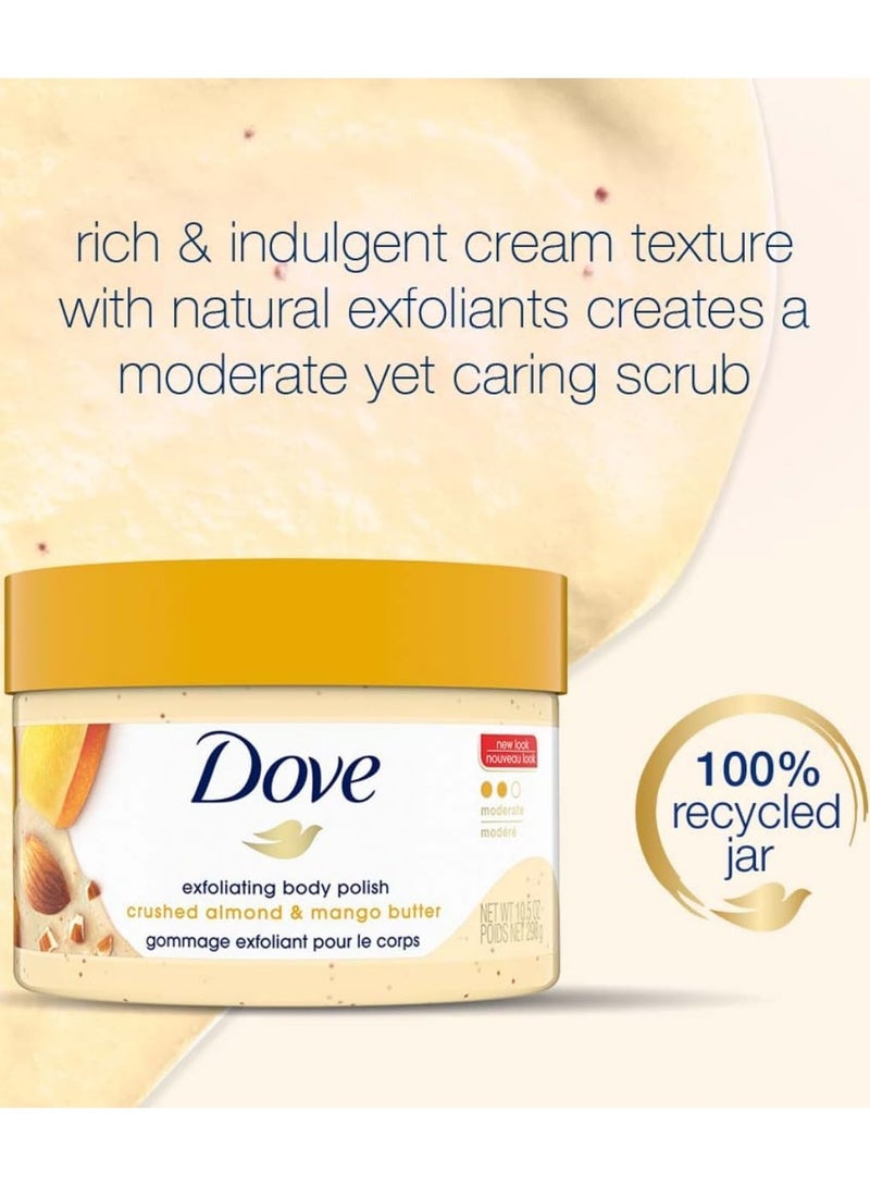 Dove Crushed Almond Mango Butter Exfoliating Body Polish Scrub 298 g - Image 2