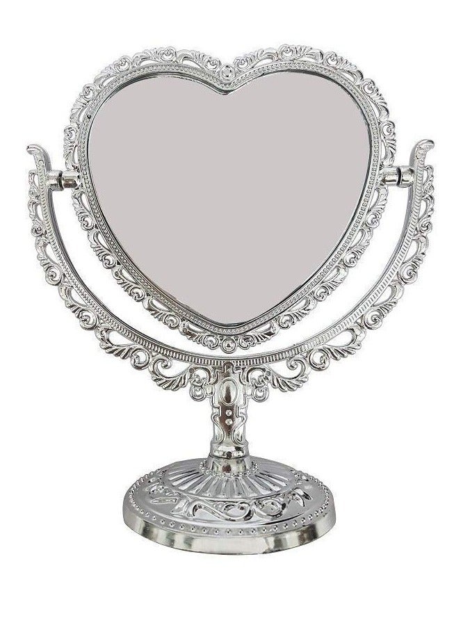 مرآة طاولة فاخرة على شكل قلب، حجم صغير - Image 1
