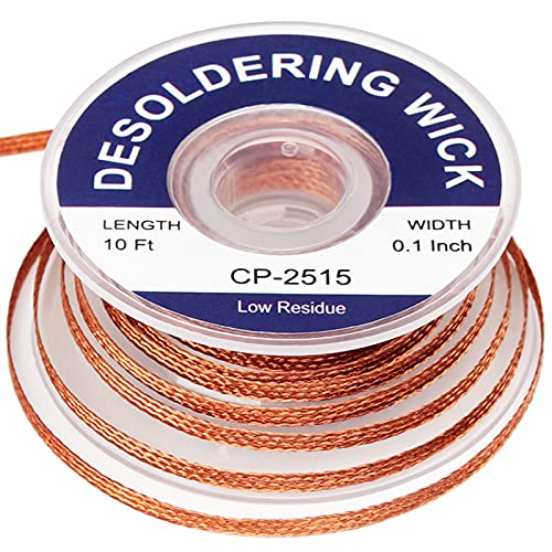 Lesnow solder wick braid 10ft Length Desoldering Wick Braid Remover Tool Solder Sucker 1 piece No-Clean soldering Wick Wire Roll and Disassemble Electrical Components - Image 1
