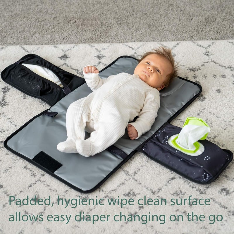 LILFOX Portable Changing Pad - One-Hand Diaper Change Pad for Baby Diaper Bag or Changing Table. Unisex Baby Shower Gifts, Newborn Essentials - Image 2