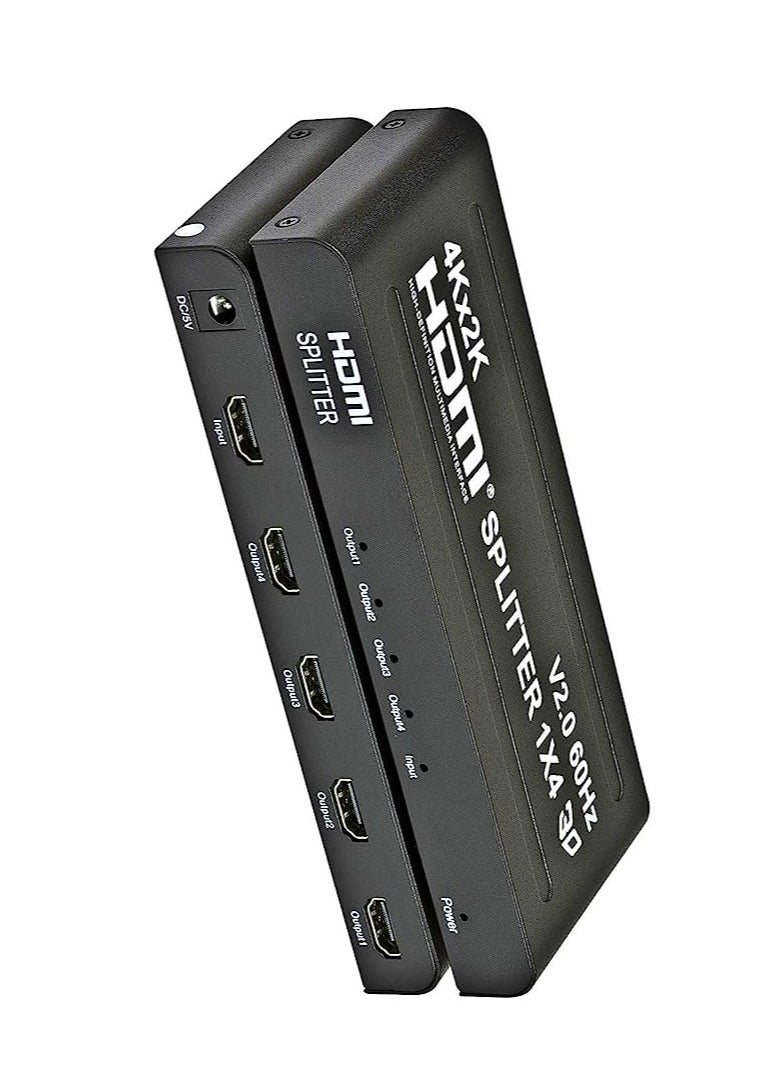 Generic - 4K HDMI Splitter 1 in 4 Out Simultaneously HDMI Splitter 4 Monitors Mirror HDMI Splitter 1 in 4 Out Supports 4K UHD HDCP1.4 3D 1080P Full HD Compatible with X-Box HDTV Projectors - Image 1