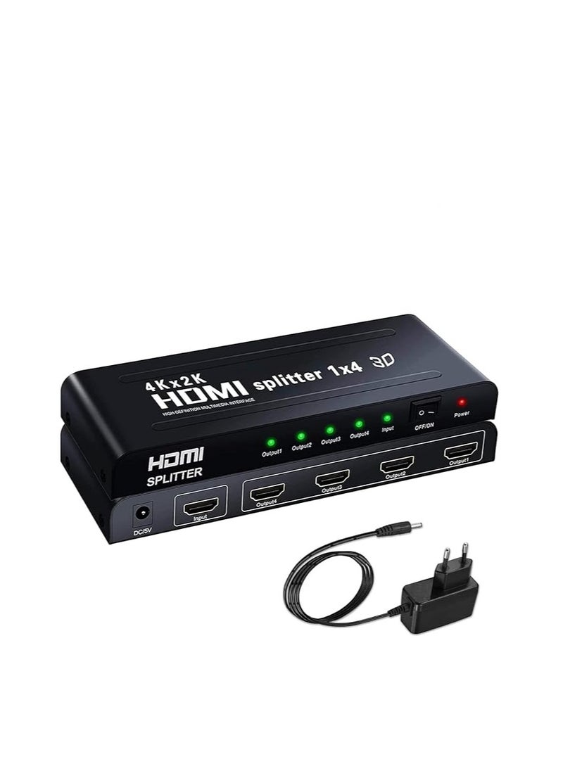 Generic - 4K HDMI Splitter 1 in 4 Out Simultaneously HDMI Splitter 4 Monitors Mirror HDMI Splitter 1 in 4 Out Supports 4K UHD HDCP1.4 3D 1080P Full HD Compatible with X-Box HDTV Projectors - Image 1
