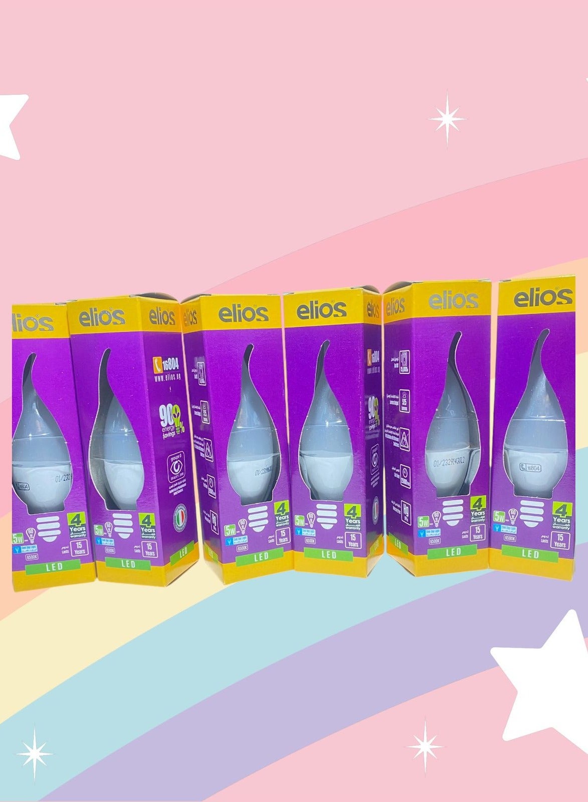 6 bulbs LED TEARDROP 5W Cool Daylight 6500 Kelvin E14