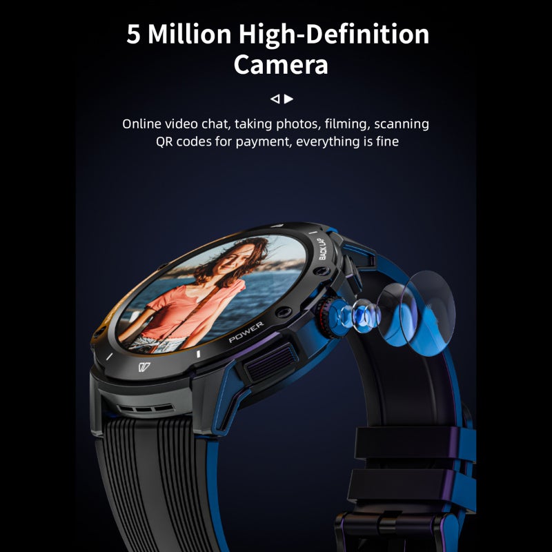 Smart Watch: Black 2G+32G Memory - SC8541E Chip Ultra-Long Endurance Fitness Tracker for Android iOS Users Outdoor Sports Daily Use - Image 4