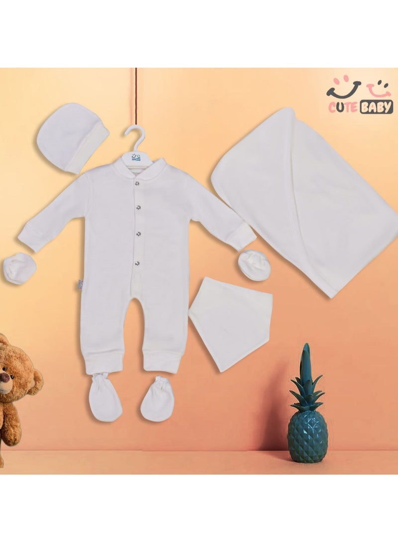 Newborn Set Consisting Of 6 Pieces - Luxurious Cotton Material - From 0 To 12 Months - Image 1