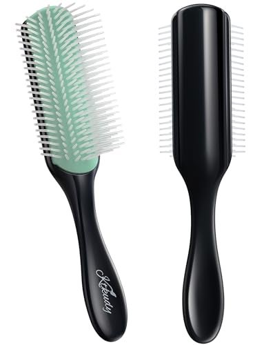 KTKUDY Curly Hair Brush Styling Brush 9 Row for Detangling Defining Curls KTKUDY Hair Brush for Separating Shaping Curls BlowDrying Styling Finishing Brush for Wavy Curly or Coily Hair - Image 1