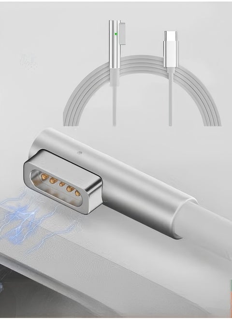 PD Type-C to Magnetic 1 Charging Cable 65W L-Tip Magnetic Head with 5Gbps Super Speed, Compatible with MacBook Air