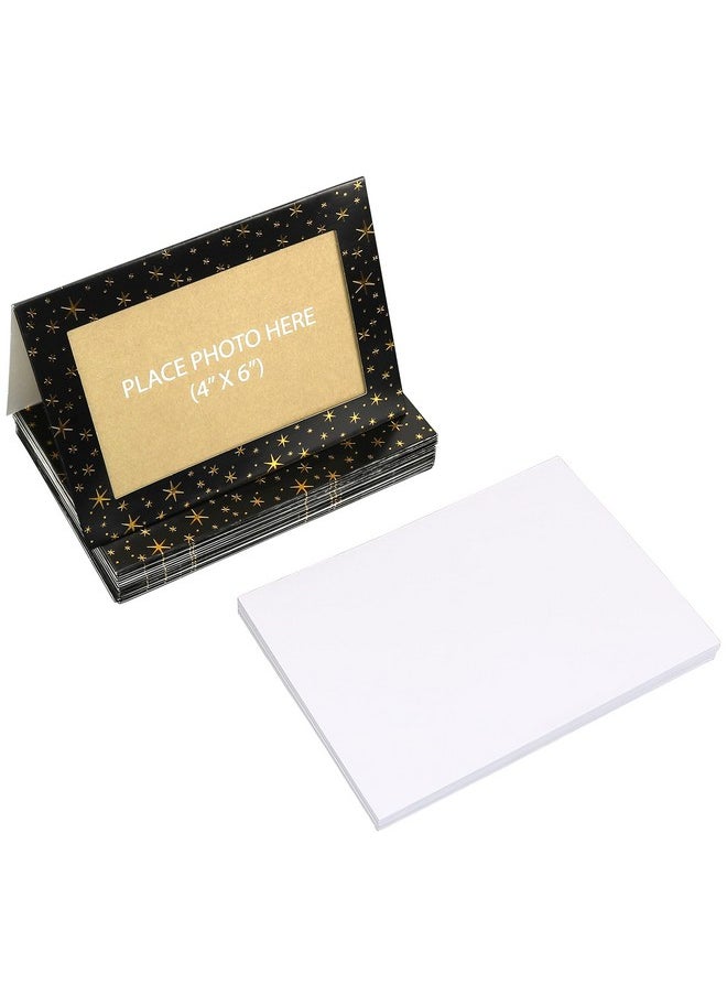 Iconikal Photo Frame Greeting Announcement Invitation Cards With Envelopes, Black And Gold, 16-Count  - Image 3