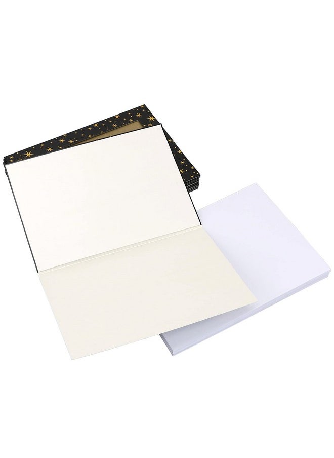 Iconikal Photo Frame Greeting Announcement Invitation Cards With Envelopes, Black And Gold, 16-Count  - Image 4