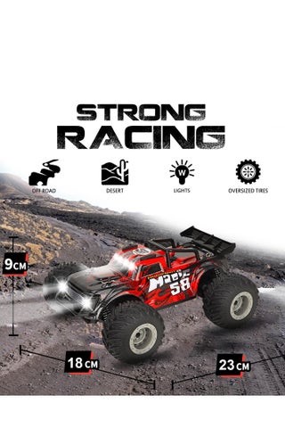 Remote Control Car for Kids RC Car 1:18 Scale 2.4GHz Electric Off-Road with 3.7V USB Battery, LED Lights, 20-35 Min Playtime, 40-60m Range, Toy Car with Screwdriver & Manual, 18km/h Speed - view 4