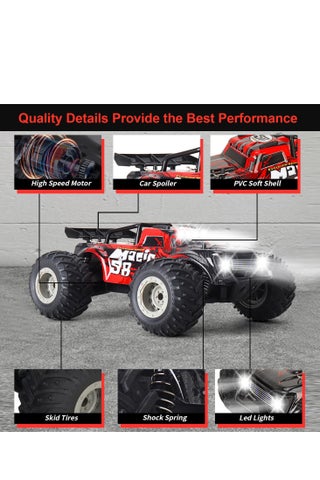 Remote Control Car for Kids RC Car 1:18 Scale 2.4GHz Electric Off-Road with 3.7V USB Battery, LED Lights, 20-35 Min Playtime, 40-60m Range, Toy Car with Screwdriver & Manual, 18km/h Speed - view 5