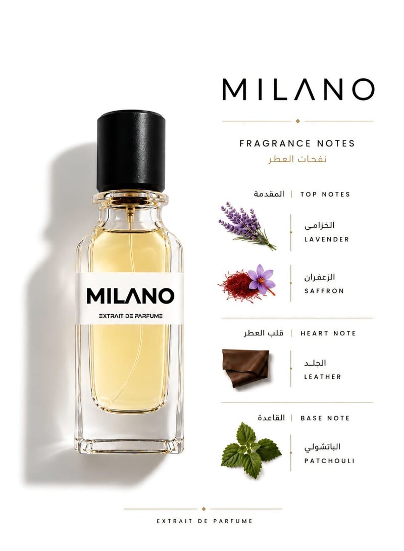 VALESCO MILANO Extrait De Parfum 50ml Unisex Long Lasting Leather Woody Fragrance with Lavender, Saffron & Patchouli - Image 2