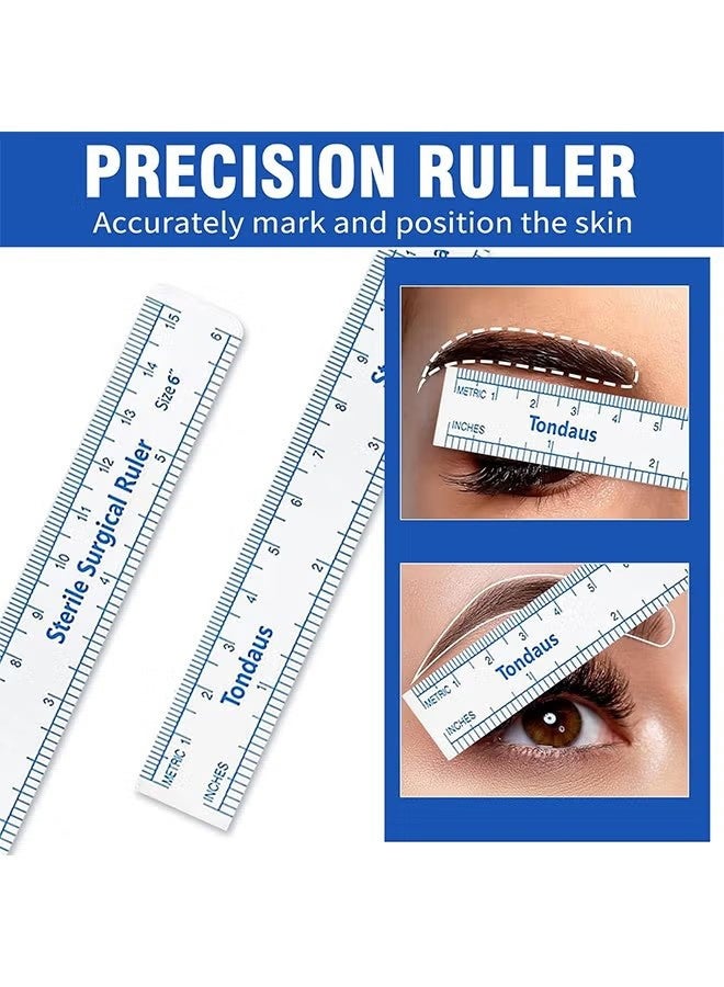 Tondaus 2 Sets Surgical Skin Markers and Precision Rulers for Eyebrow, Lip, and Skin Marking - Image 4