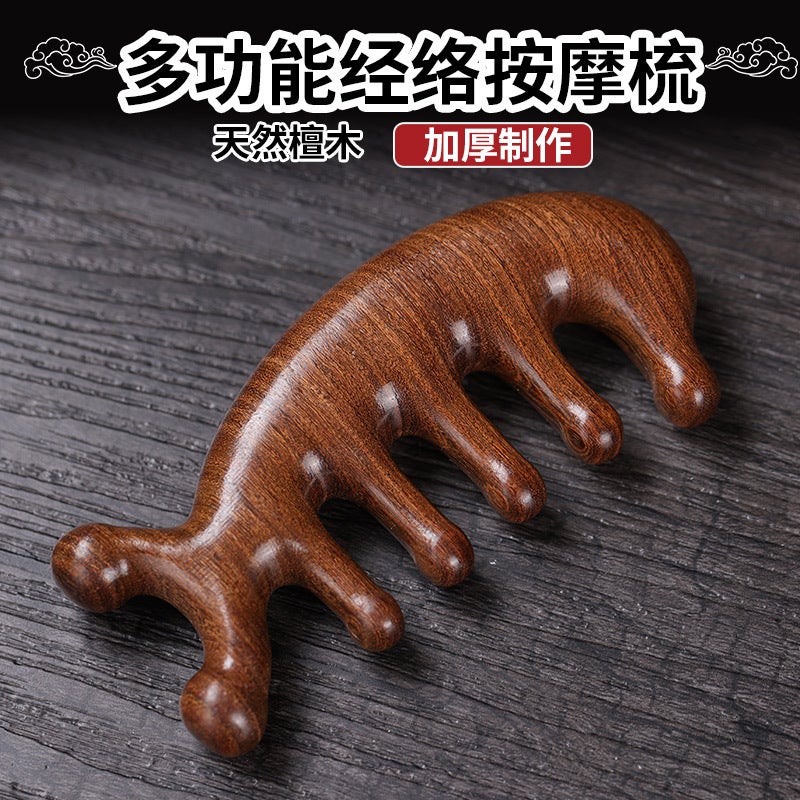 Buffalo Horn Massage Hair Comb Wooden dolphin comb (golden sandalwood)