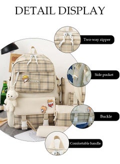 DUNISO 5PCS Kids School Backpack Set Canvas Laptop School Bag Sets for Kids with Tote Bag,Shoulder Bag,Pencil Box,Small Bag ,Large-capacity Bookbag for Girls Boys Back to School Supplies  - Image 2