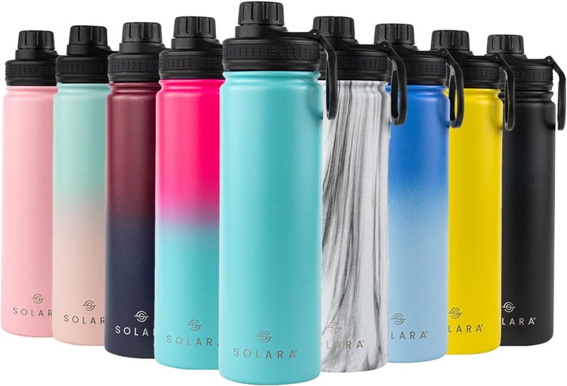 SOLARA Insulated Water Bottle 650ml, Hot Water Bottle, Thermosteel Water Bottle for Travel, Home, Office, School, Gym, Adults, Water Bottle Hot and Cold, Sipper Bottle, Aqua - Image 1