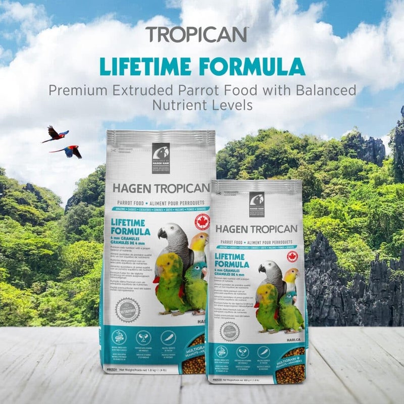 HARI Tropican Bird Food, Hagen Parrot Food with Peanuts & Sunflower Seeds, Maintenance Parrot Granules, Lifetime Formula, 1.8 lb Bag - Image 2