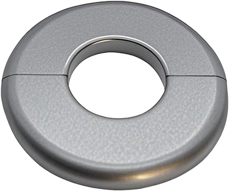 CAcoverVA 1 Piece ABS Wall Split Flange Round Self-Adhesive Escutcheon Plate Cover Plumbing Pipe Cover for Water Pipe Faucet Decoration 1.1"/28mm, Silver - Image 1
