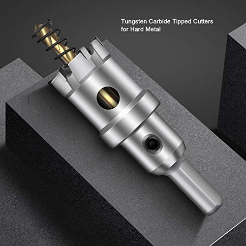 ASNOMY Tungsten Carbide Tipped Hole Saw Drill Bit for Hard Metal, 1 Inch T.C.T Hole Saw Cutter with 2pcs Titanium-Plated Pilot Drill bit for Metal, Steel, Iron, Wood, Plastic - Image 2