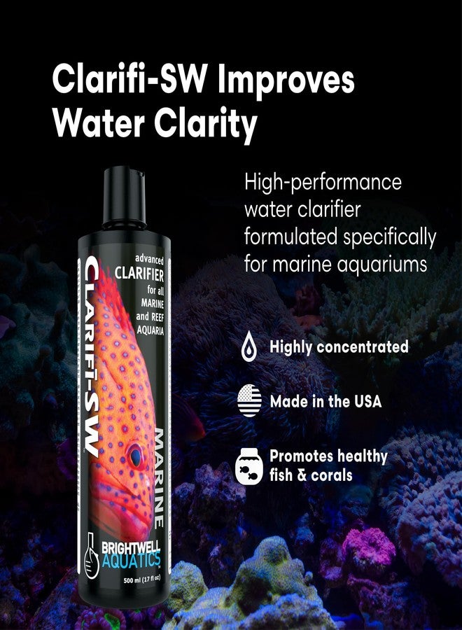 Brightwell Aquatics Clarifī-SW Marine Water Clarifier for Saltwater Aquariums Enhances Water Clarity by Removing Cloudiness with Protein Skimming and Mechanical Filtration Compatibility, 500 ml - Image 2