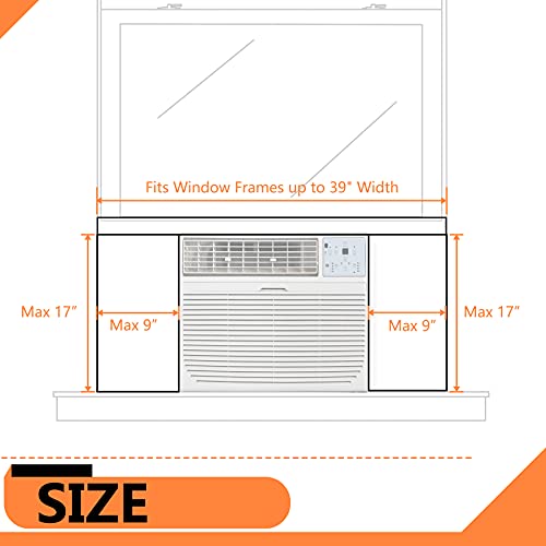 GCGOODS Window Air Conditioner Insulated Foam Panels, Winter Surround Insulation Side Panel with Top Seal Strip for Window AC Unit Indoor, White - Image 2