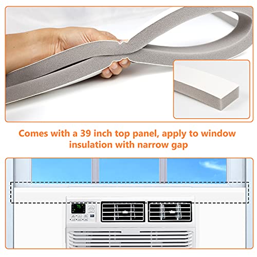 GCGOODS Window Air Conditioner Insulated Foam Panels, Winter Surround Insulation Side Panel with Top Seal Strip for Window AC Unit Indoor, White - Image 4