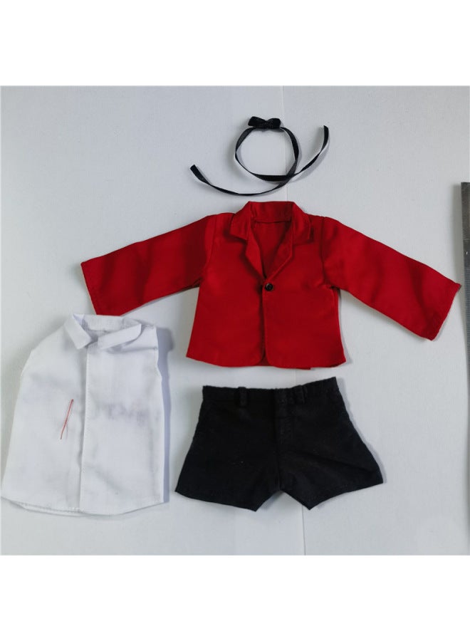 25-30cm BJD OB Small Cloth Astro Boy Wooden Hand Doll Doll Wear Clothes Model Tide Play Doll Clothes-Specifications:02 Red Top Black Shorts-Color:Standard  - Image 1