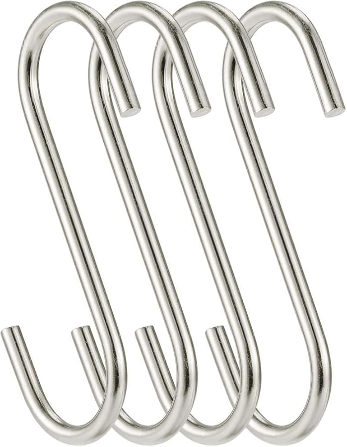 حزمة من 4 خطاطيف حديدية متعددة الأغراض بلون سابللايت مقاس 115×31×5 ملم للمطبخ والحمام وغرفة النوم - Image 2