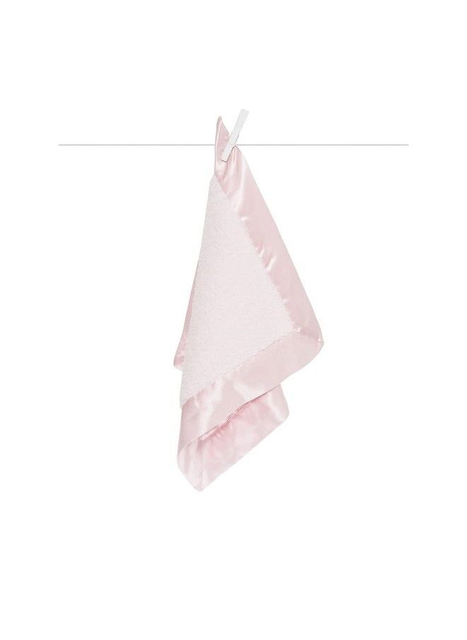 Little Giraffe - Chenille Satin Blanky 14" X 14" Pink - Image 1