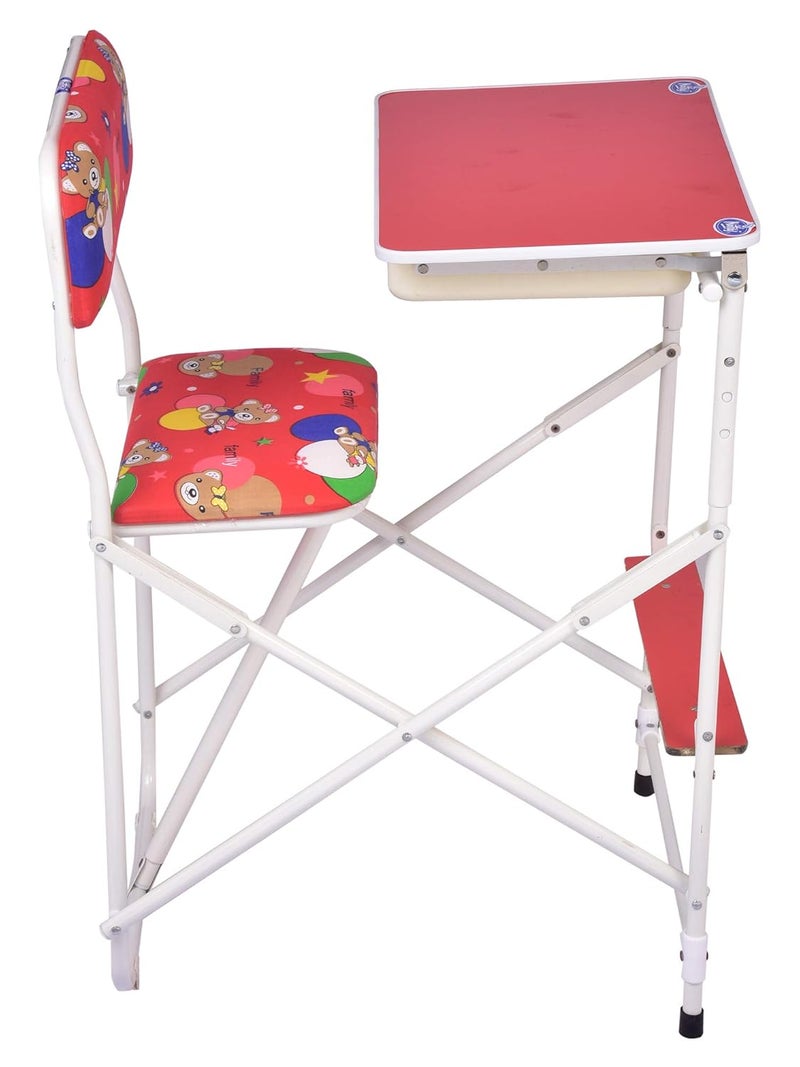 Natraj INFANTO Children Educational Desk Adjustable 3 Position Tabletop Large Size Folding Storage Drawer Ideal for Ages 38 Years Red - Image 2