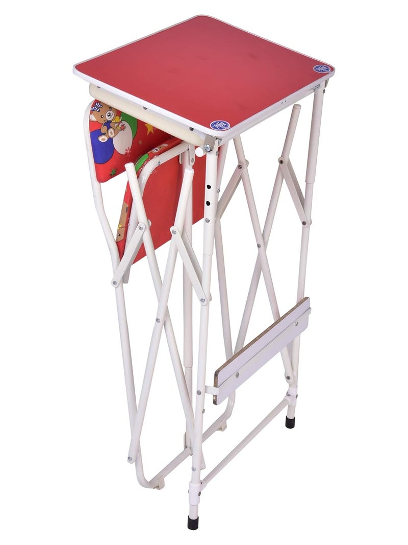 Natraj INFANTO Children Educational Desk Adjustable 3 Position Tabletop Large Size Folding Storage Drawer Ideal for Ages 38 Years Red - Image 4