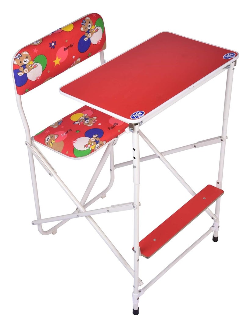 Natraj INFANTO Children Educational Desk Adjustable 3 Position Tabletop Large Size Folding Storage Drawer Ideal for Ages 38 Years Red - Image 3