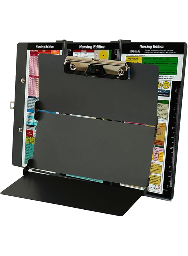 إيروريكس لوحة قصاصات تمريض قابلة للطي، لوحة قصاصات طبية من الألومنيوم قابلة للطي مكونة من 3 طبقات، لوحة قصاصات ممرضة للطلاب والممرضات والأطباء، لوحة قصاصات صغيرة، مجلد قصاصات، لوحة قصاصات بلاستيكية قابلة للطي - Image 1